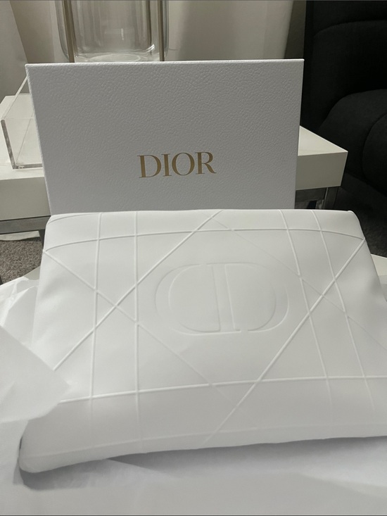 Dior Handbags - Authentic Dior White Quilted Embossed CD Clutch Pouch